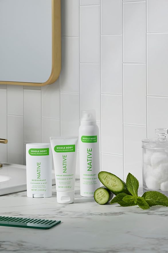 Native Whole Body Deodorant Cream Contains Naturally Derived Ingredients, Deodorant for Women & Men | 72 Hour Odor Protection, Aluminum Free with Coconut Oil and Shea Butter | Cucumber & Mint