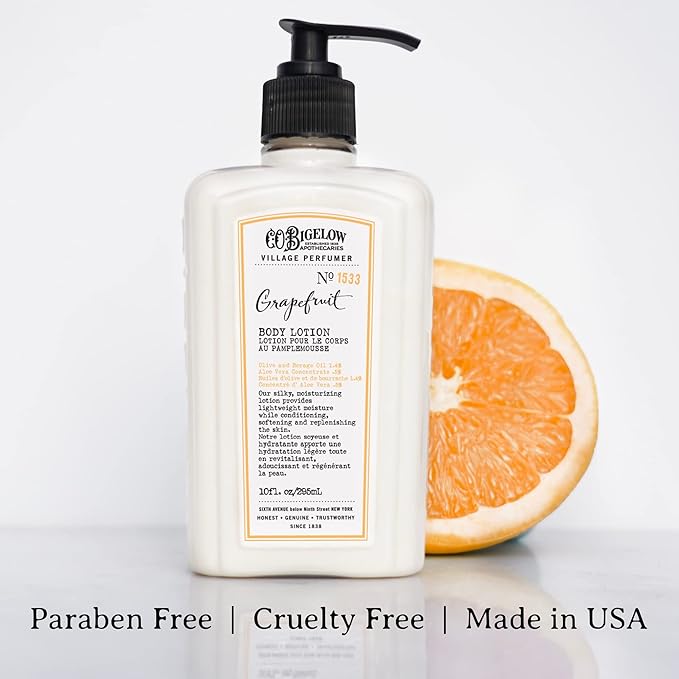 C.O. Bigelow Grapefruit Apothecary Duo Skin Care Gift Set, Body Wash & Body Lotion, Liquid Soap & Moisturizing Lotion, Set of 2, 10 Fl Oz