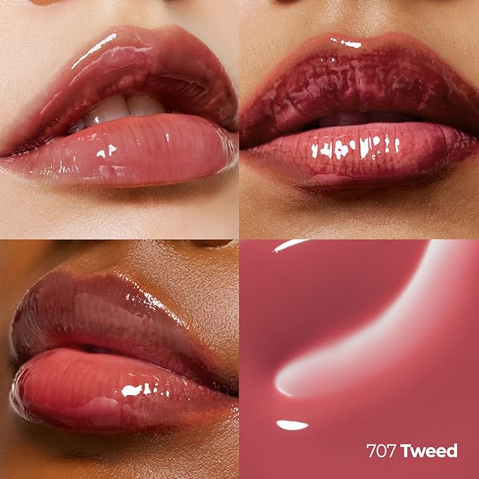 Laka Fruity Lip Glotioner, 10ml/0.33 fl.oz, Lip Gloss with High Shine Vivid Colors, Jelly tip for Hygienic & Easy Application, K-Beauty (#707 Tweed)