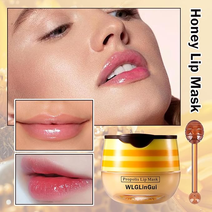 2PCS Bee Lip Balm Honey Pot,Hydrating