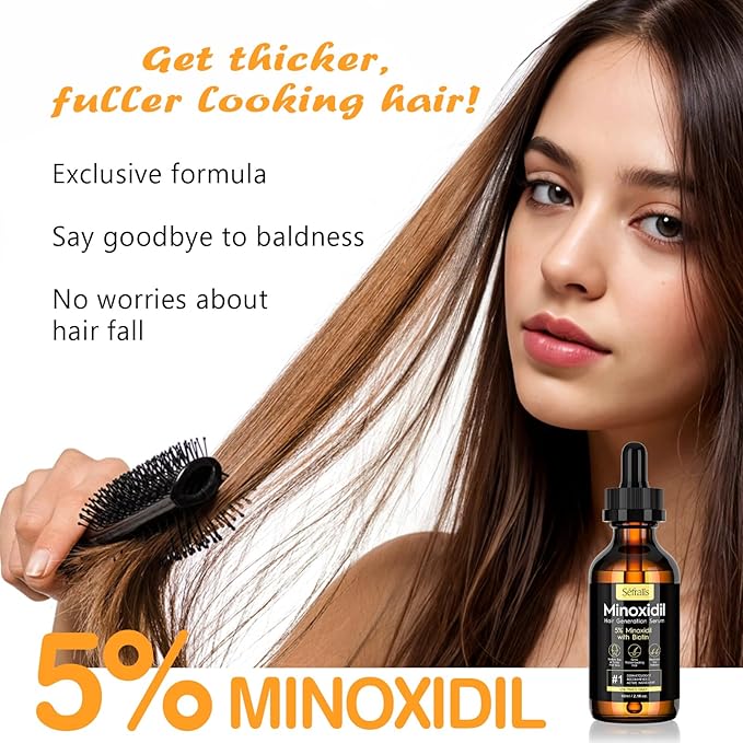 5% Minoxidil Hair Growth Oil for Men & Women Kit - Extra Strength Regrowth Serum, Topical Hair Loss Treatment Serum, Thicker, Healthier Hair & Beard Growth Kit, 2.11 fl.oz