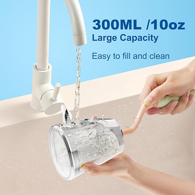WellLeo Water Flosser for Teeth, 300ML Cordless Oral Irrigator Rechargeable Dental Flosser Picks with 5 Modes 5 Jet Tips,IPX7 Waterproof Teeth Cleaner for Braces Gum Care, Home Travel Use