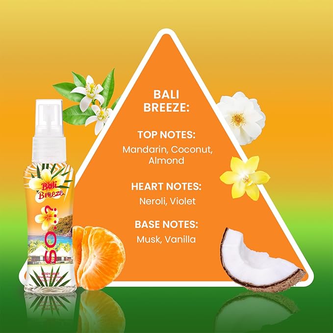 So...? Escapes Body Mist Gift Set - Perfumes for Women - Everyday Body Spray - Vegan, Cruelty-Free - Fragrance Gifts - 4 pcs (Pack of 2)