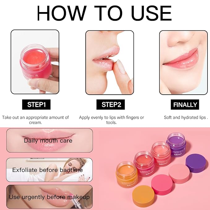 2PCS Lip Sleeping Mask, Lip Mask Grapefruit)