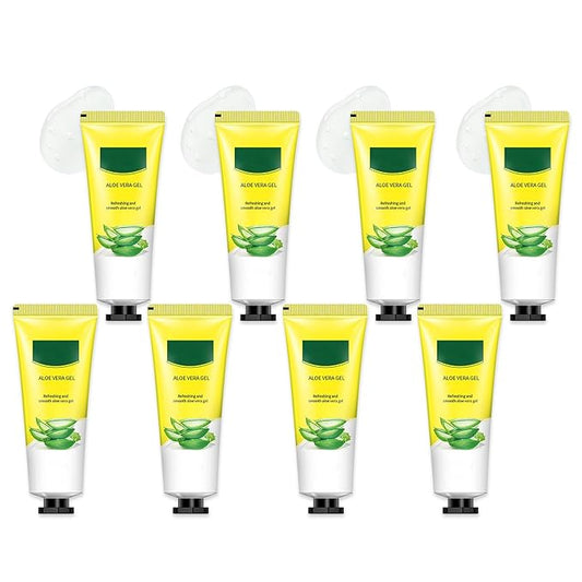 Fusang 8Pcs Organic Aloe Vera Gel for After Sun Skin Care,Natural Moisturizing Aloe Vera Gel for Face & Body,Easy to Portable Face Moisturizer,Travel Size Pure Vera Aloe Gel for all Skin Types J