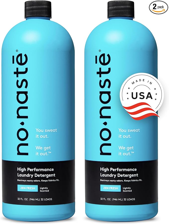 Nonaste Liquid Laundry Detergent - Zen Fresh, 32 Fl Oz (Pack of 2) - Activewear Laundry Detergent for Workout Clothes & More - Scented, Gentle & Color Safe