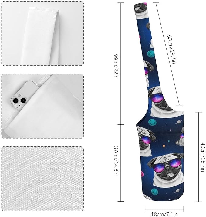 Portable Single Shoulder Yoga Mat Bag Carrier with Pocket Spacious Storage for Yoga Gym Fitness