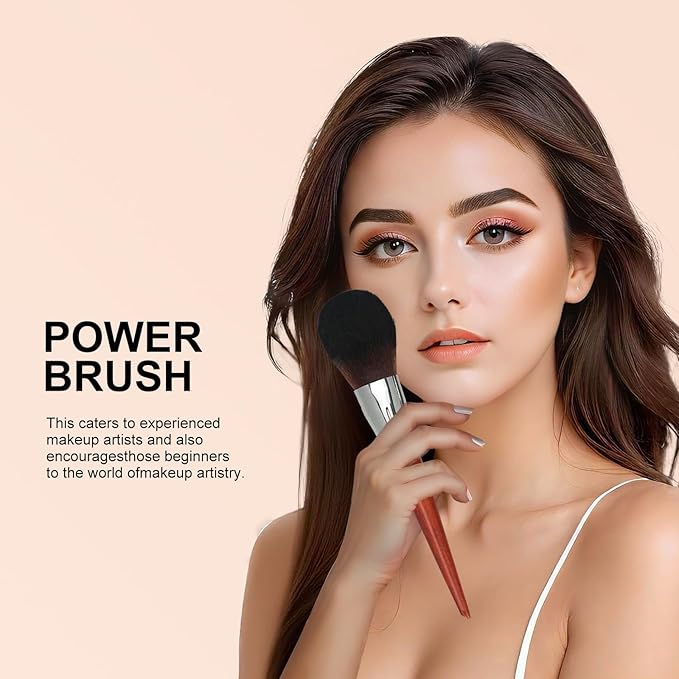 Intercilium Rains Makeup Brush Set 12pcs，Professional Premium Synthetic Powder Foundation Contour Blush Concealer Eyeshadow Blending Liner Make Up Brushes Kit（Redwood color B300）