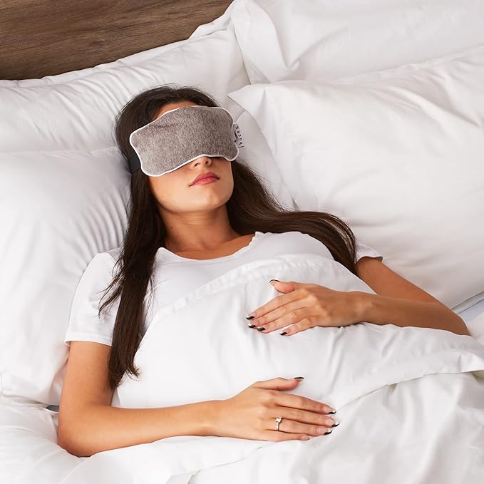 Bucky Hot & Cold Therapy Spa Collection Chenille Eye Mask, 8.5x4", Gray