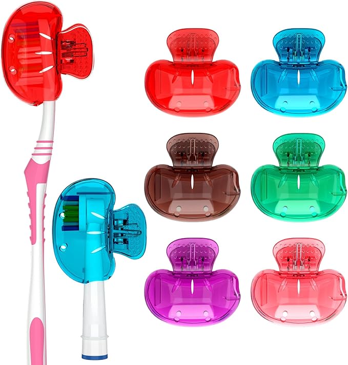 Nincha Snap-on Toothbrush Head Cover for Manual and Powered Toothbrush - Multiple Colors -Pack of 6
