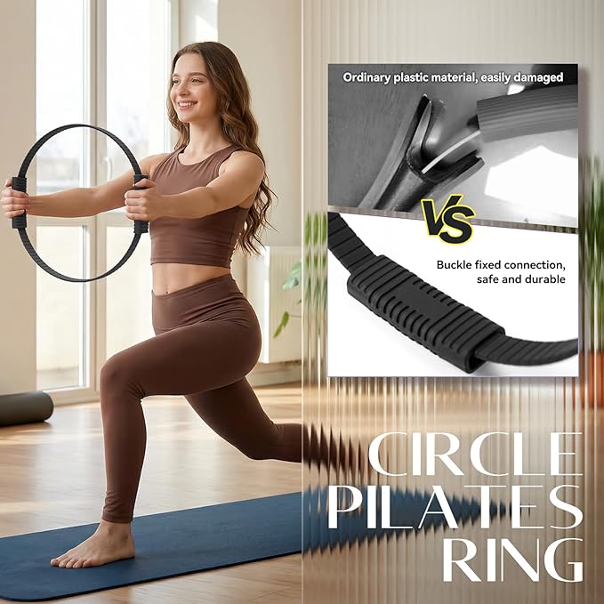 Pilates Ring Set for Women, Pilates Ring and Ball Set with 5-Level Resistance Bands for Core Strength, Stretching, Toning & Full Body Home Workout Pilates Equipment