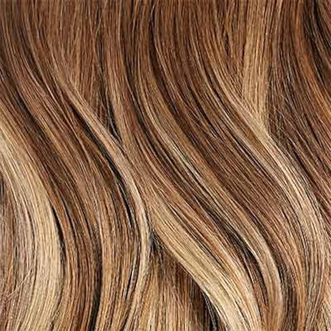 Luxy 100% Remy Human Hair Extensions for Thin Hair Thinning Hair Fill-Ins – 6 Seamless Wefts Multi-Dimensional Color Blend - Natural-Looking Volume & Coverage 80 grams 16" Chestnut Brown Balayage