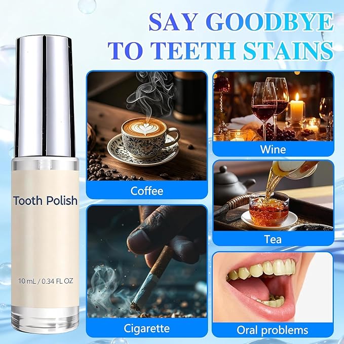 Tooth Polish & Whitening Paint - Instant Visible Brightening, Gentle Formula, Portable Easy-to-Use Teeth Whitener for Confident Smile (2Pcs)