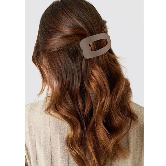 Flat Claw Hair Clips for Women, 4.3 Inch Non-Slip Matte Hair Claw Clips for Thin Thick Hair, Large Neutral Hair Accessories for Comfort & All-Day Hold, Ideal for Driving, Exercise & Daily Wear