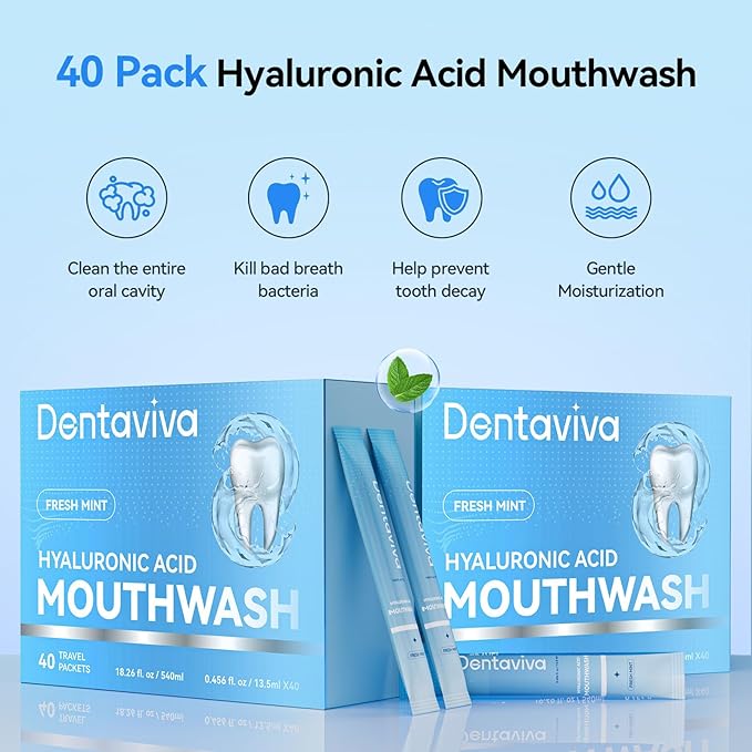 Travel Mouthwash, Fluoride Free Gentle Whitening Toothpaste, On-The-Go, Sensitivity Free, Travel Oral Care