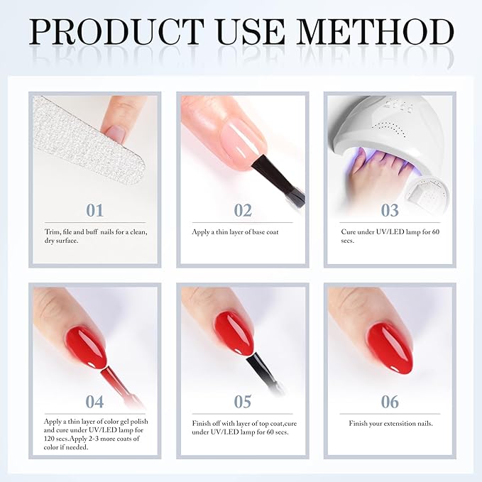 Double Rhythm 2 Pcs 15ML No Wipe Gel Top Coat and Base Coat Set Clear Glossy Gel Polish Kit Soak Off UV LED (Base and Top Coat)