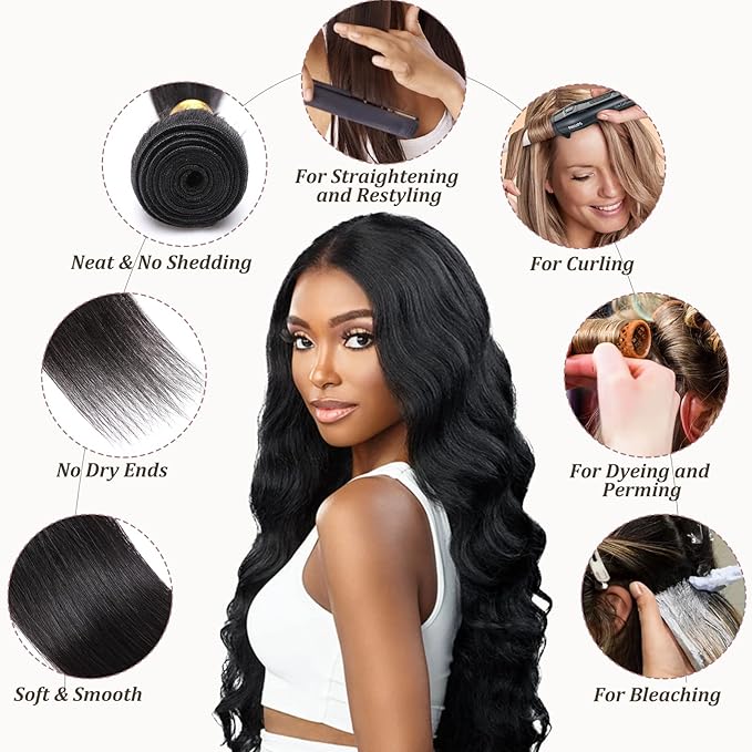 Hairro Sew in Hair Extensions Real Human Hair, 100g/bundle Weave Weft for Women Adding Volume and Length, for DIY Beauty Dating Party, 18 Inch One Bundle Body Wave #99J Wine Red