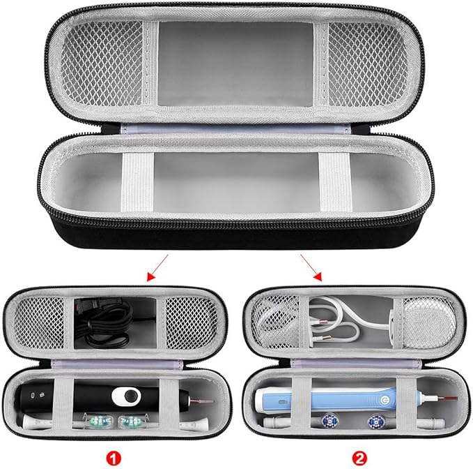Toothbrush Travel Case Compatible with Oral-B Pro 1000 2000 3000 3500 5000 7500/ for Philips Sonicare ProtectiveClean 4100 6100 5100 6500 7500 Rechargeable Electric Toothbrush (Box Only) -Black