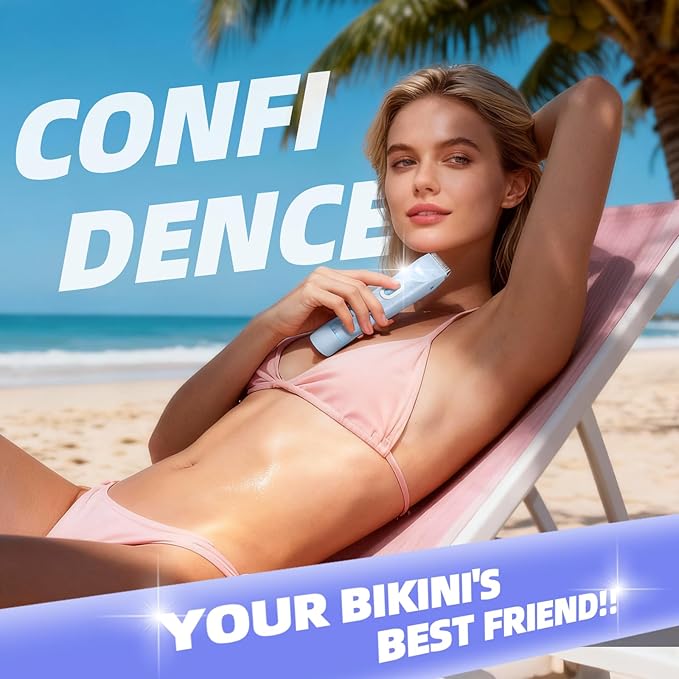 Upgrade 2-in-1 Bikini Trimmer for Women - IPX7 Waterproof & Gentle Electric Razors for Bikini Line, Legs, Underarms, Face - Portable Cordless Body Shaver for Trip, Ideal Women's Gift
