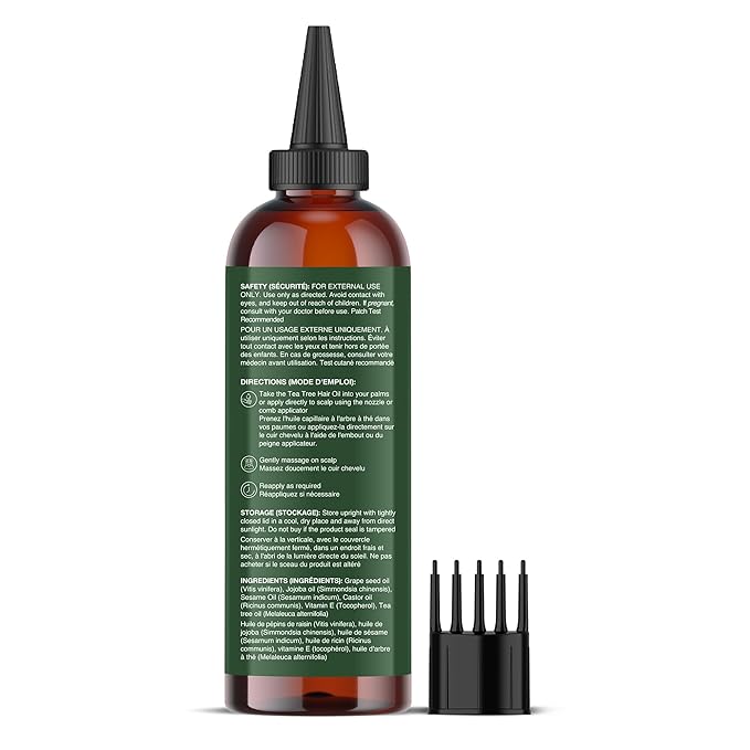 Botanic Hearth Hair Oil for Hair Growth | Strengthening Dry, Frizzy, Damaged Hair & Scalp Treatment | No Parabens or Harmful Sulfates | All Hair Types | Tea Tree Hair Oil - 4 Fl Oz
