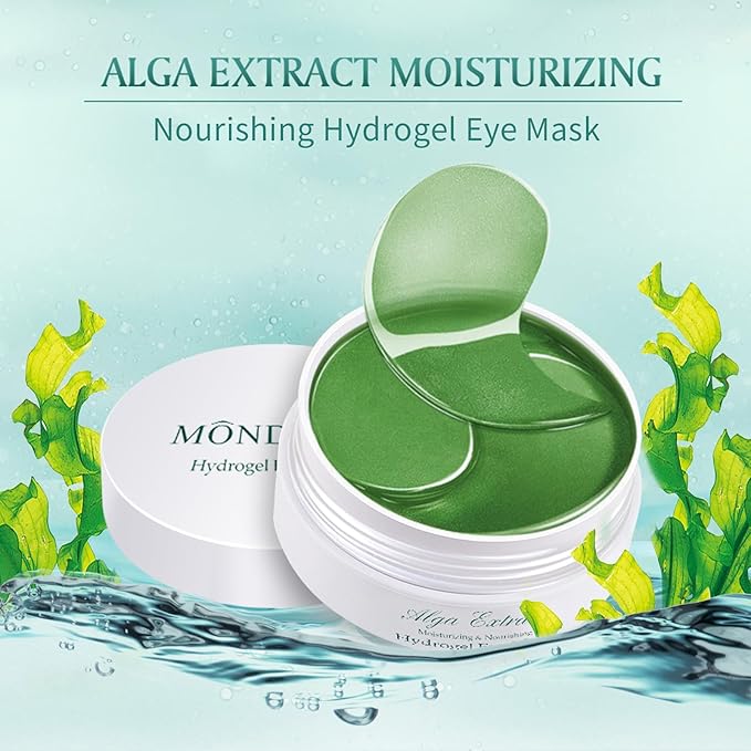 MOND'SUB Under Eye Patches for Puffy Eyes and Dark Circles, Eye Masks for Sleep,Brighten,Fine Lines & Hydration,Green Eye Masks