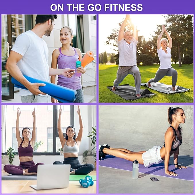 Funtery 3 mm Thick Yoga Mat Exercise Workout Mat Non Slip Fitness Pad for Women Gym Home Yoga Pilates