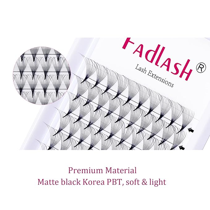 Premade Lash Extensions Fans 10D 0.07 D Pre Made Fanned Volume Lash Extensions Pointed Base Middle Stem Premade Lash Fans Supplies (10D-0.07D, 13-16mm)