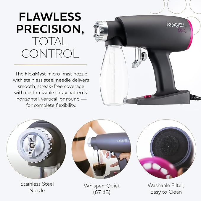 Norvell Oasis Spray Tan Machine Kit with Cosmo Airbrush Spray Tanning Solution – Professional Sunless Tanning System by Norvell
