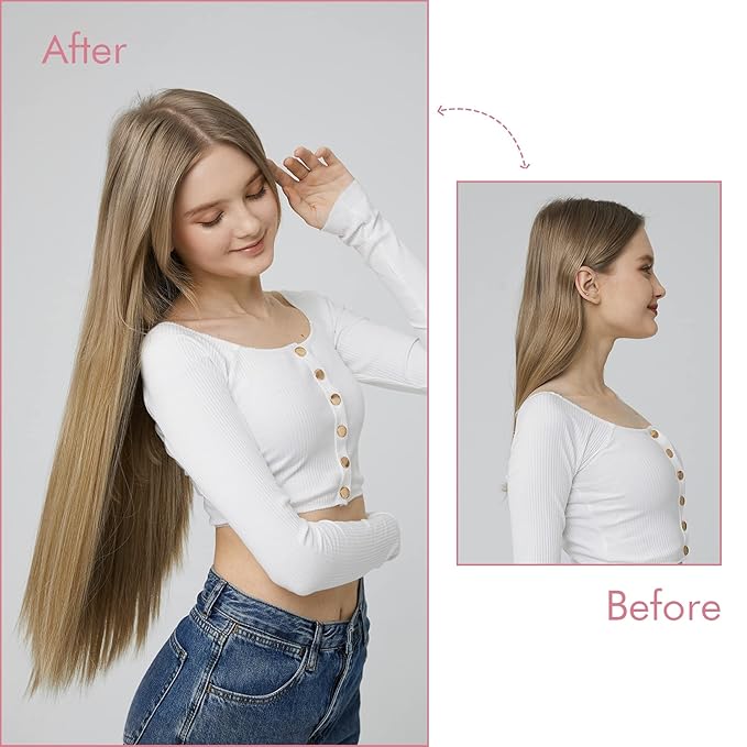 REECHO Invisible Wire Hair Extensions with Transparent Headband Adjustable Size Removable Secure Clips in Straight Secret Hairpiece for Women (20 Inch (Pack of 1), Deep Brown)