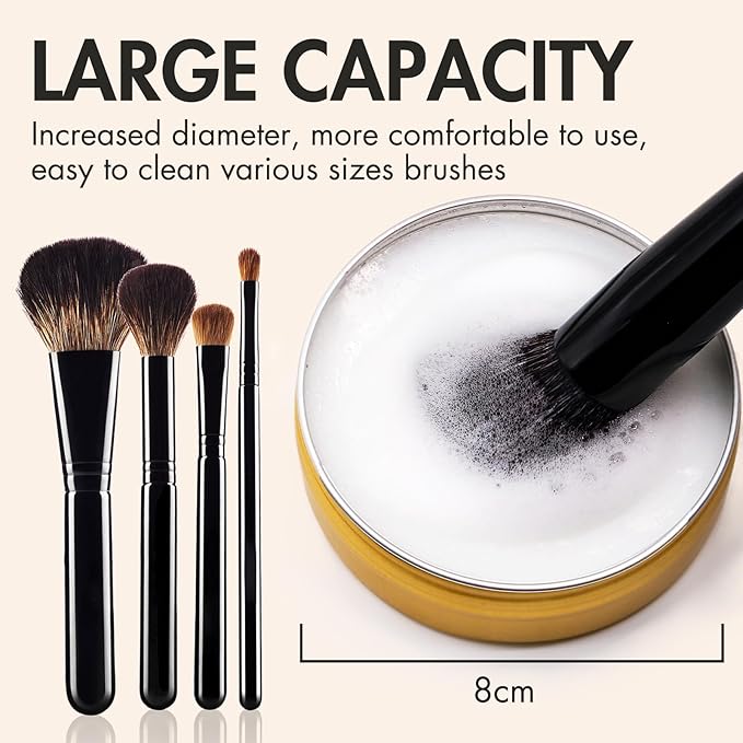 Embagol Makeup Brush Cleaner Solid Brush & Sponge Soap With Silicone Cleaning Pad, Vegan, Deep Cleaning, No Residue(100g/3.53oz)
