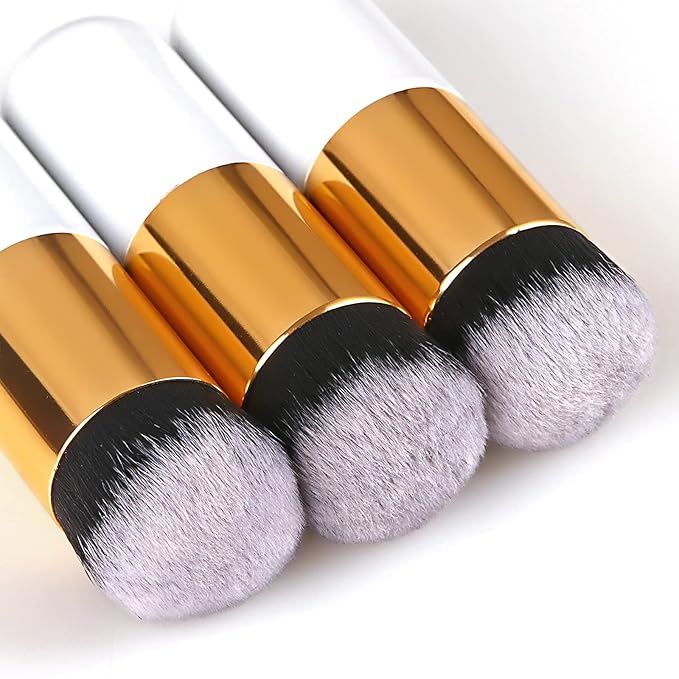 Makeup Brushes, Foundation Powder Makeup Brush Professional Makeup Brush Liquid Blending Mineral Powder Buffing Stippling Makeup Tools (Pink&White)