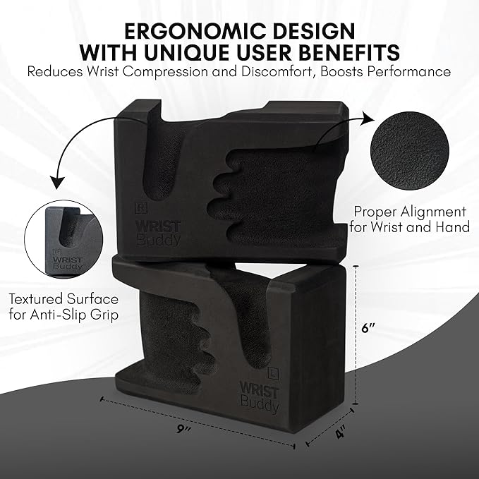 WRISTBuddy® Yoga Blocks 2-Pack (Left + Right) — Ergonomic, Hand-Shaped EVA Blocks for Wrist Relief & Better Grip | Doctor-Designed Support for Yoga, Pilates, Handstands, Push-Ups & Rehab