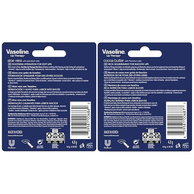 Vaseline Lip Therapy Variety 4-Pack – Oz
