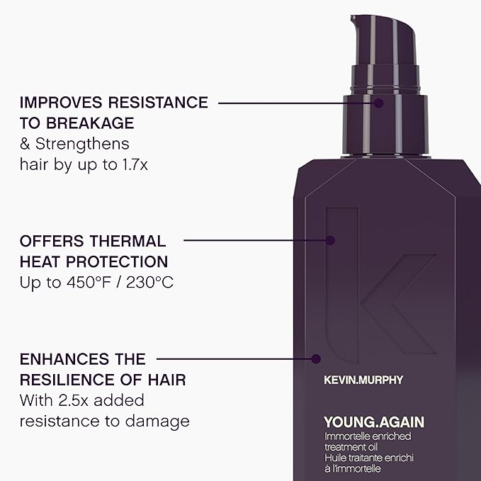 KEVIN.MURPHY YOUNG.AGAIN - Hair Oil for Strength & Shine - For All Hair Types - For Hair Repair - Deep Conditioning Oil - With Heat Protection - Paraben Free Care (Pack of 2)