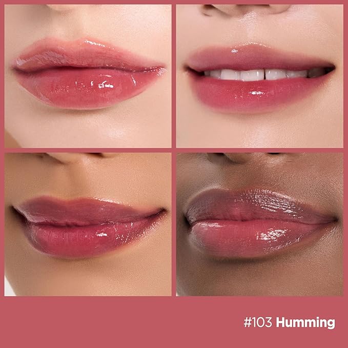 Laka Fruity Glam Tint, 4.5g/0.15oz, Glowing Lip Stain with Wide Color Spectrum, Hydrating & Lightweight Texture, Buildable Color, Non-Sticky, Vegan, K-Beauty (#103 Humming)