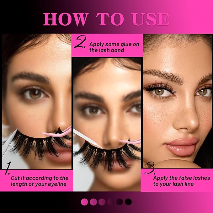 Veleasha Lashes 5D Faux Mink Lashes 100% Handmade Luxurious Fake Eyelashes Lightweight Fluffy False Eyelashes 5 Pairs Pack (Dubai)