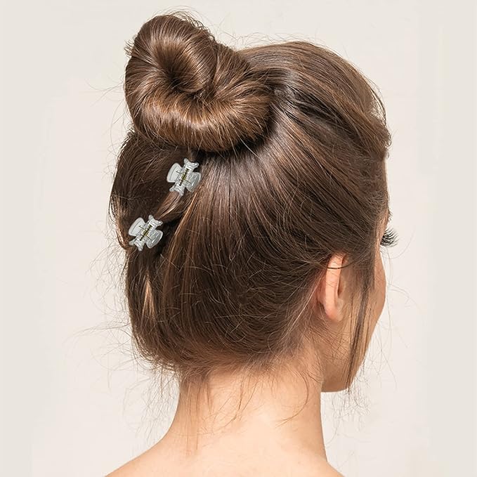 22 Pcs Little Hair Clips Clear Plastic Hair Claw Clips for Girls and Women Hair, 1 inch Small Hair Clips for Teens and Adult Design Hairstyles.