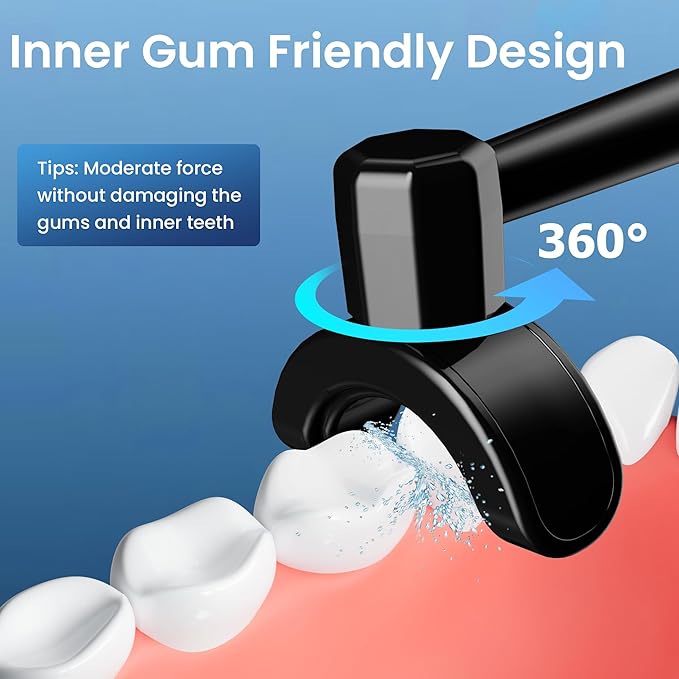 Ducard Cordless Water Flosser for Teeth, U-Shaped Flossing 360° Deep Clean, 5 Modes 7 Jet Tips for Adult & Child, Portable Rechargeable Dental Flosser Pick for Braces, Travel, 350ML Large Tank