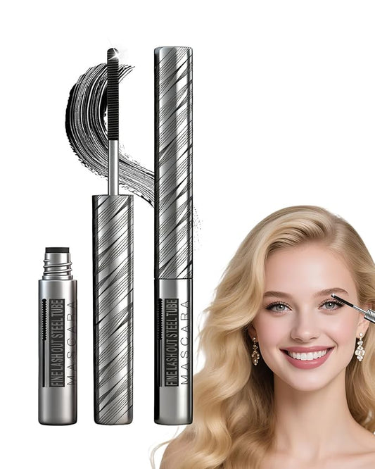 Black Iron Wand Mascara, 3D Curling Eye Lashes, Waterproof Mascara Volume and Length, Long Lasting Smudge-Proof, Metal Wand, Volumizing, Lashes Extensions, No Flaking Tint, Women's Day Makeup Gift-01
