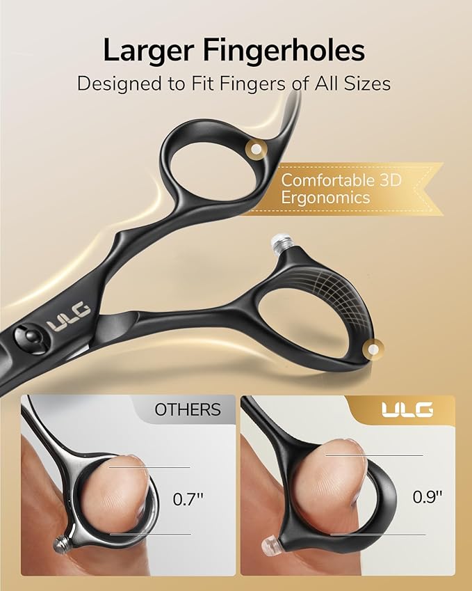 ULG Hair Cutting Scissors Set Professional Thinning Scissors for Hair Cutting All-in-One 9 Pcs Hairdressing Shear Set with 3 Professional Barber Shears for Salon & Home
