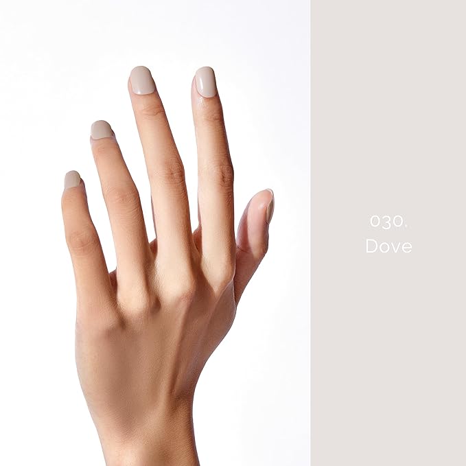 NAILOG Semi Cured Gel Strips - 20 Pcs Nail Stickers | Buy 2 Get 1 UV Light | Extra Long Wraps With Glossy Gel Finishing Light Gray, Dove