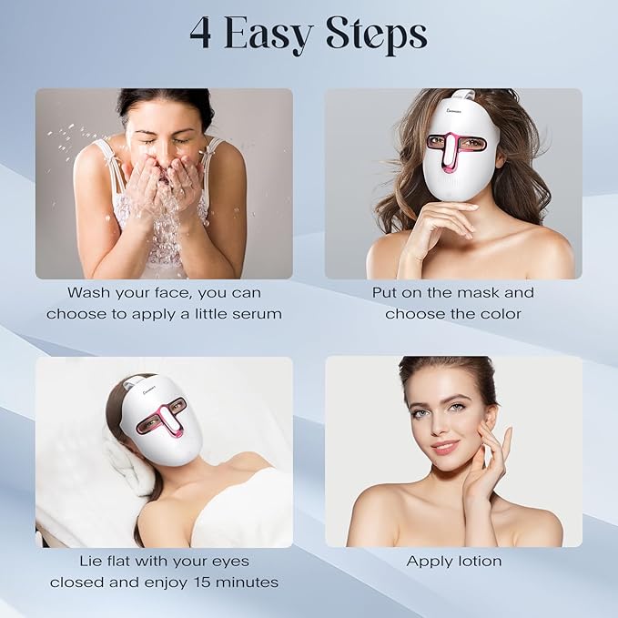 SDKWDH Red Light Therapy for Face, Led Face Mask Light Therapy, Anti-Aging Infrared Therapy for Wrinkles, Fine Lines, 7-1 Colors LED Facial Skin Care Mask