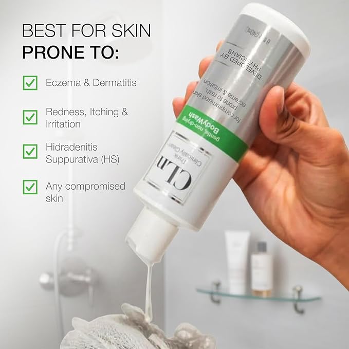 CLn® BodyWash –Non-Drying Body Wash, For Compromised Skin Prone to Eczema, Dermatitis, Rash & Hidradenitis Suppurativa, Fragrance-Free & Paraben-Free, 8 fl oz.
