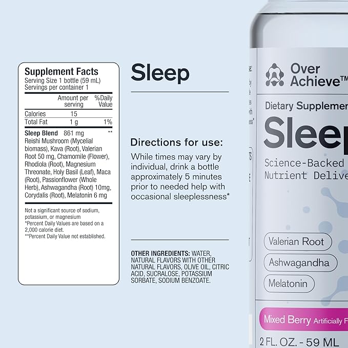 Supplement Variety Pack with Advanced Nanoscience Technology, 3 Pack, Stress Calming Relax Drink, Sleep Aid Drink, Mushroom Supplement Drink, 2 oz Shot
