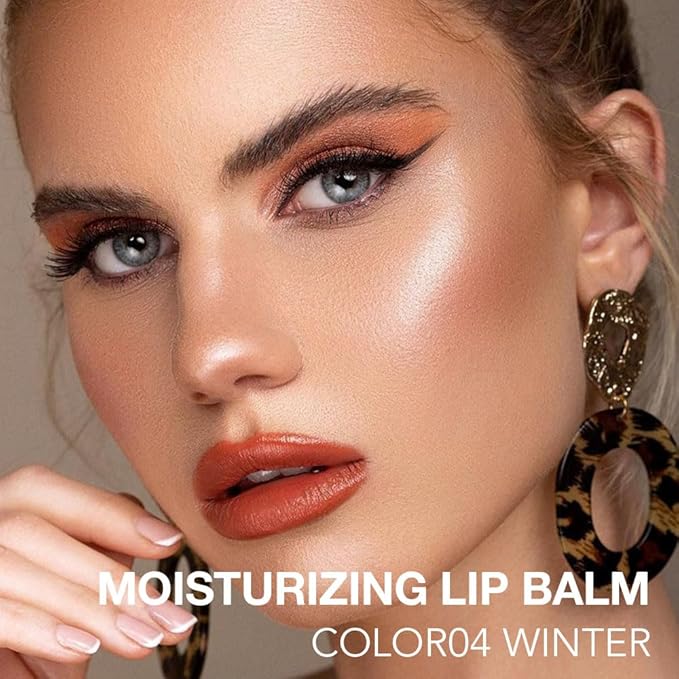 HHLTOH 1Pcs Tinted Lip Balm Moisturizing Lipstick – Cool Plum Red Sheer Hydrating Lip Color for Dry Lips – Nourishing Lip Balm for All Women with a Subtle Natural Scent (S04 Winter)