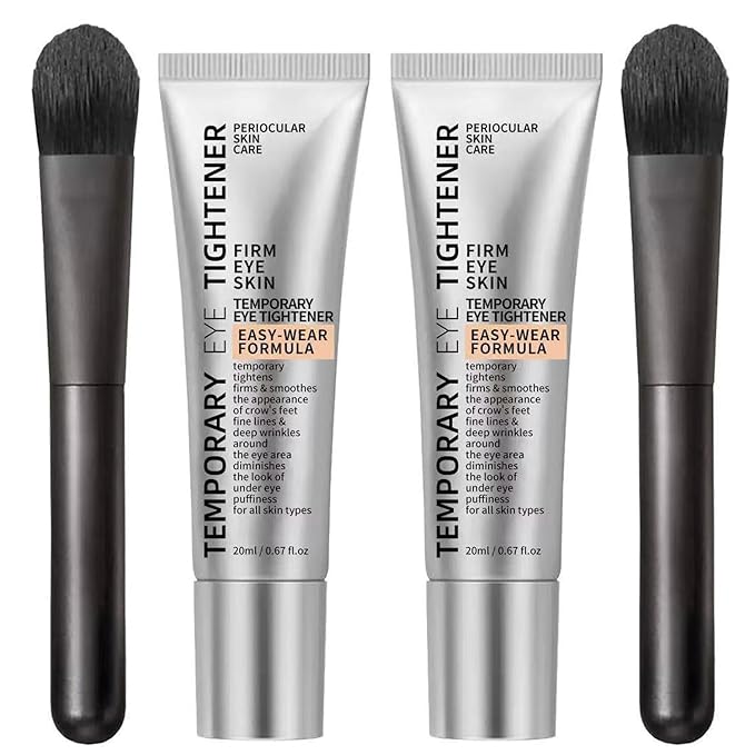 NGTPKY Perfection Eye Tightener Cream 2PCS with 2 Brushes – Instant Firming Lotion for Puffiness, Fine Lines & Wrinkles, Lightweight Easy-Wear Formula, Gentle Skin Care for All Skin Types