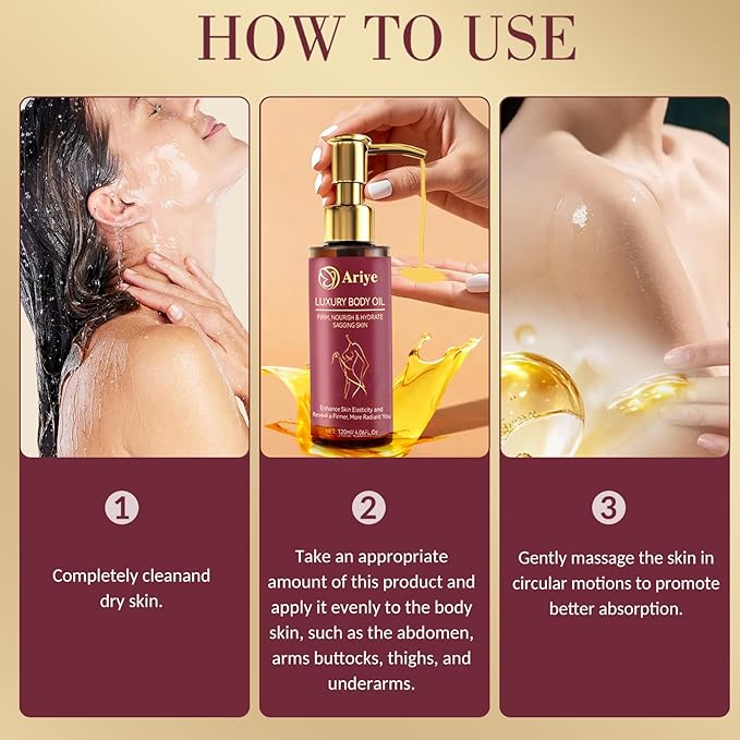 ARIYE Body Firming Oil Glow-Remedy body oil for women,Body Oil After Shower Tightening&Hydrating Treatment for Arms,Legs,Stomach&Body,Natural Firming Oil for Dry Skin,Non-Greasy Body Serum-(4.06 Oz)