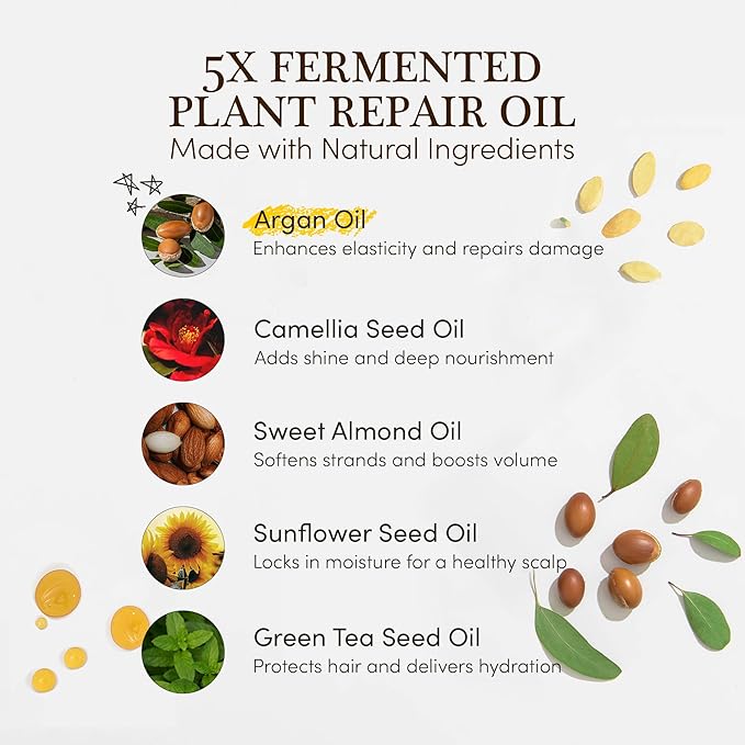 Argan Oil for Hair - Moraccan Oil for Hydrates, Repairs Dry, Frizzy, Damaged Hair, Repairs Frayed Ends, Smooths & Strengthens, Suitable for All Hair Types, 3.38 Fl Oz
