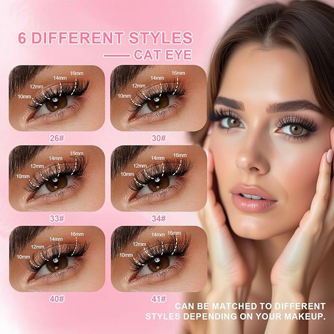 Lash Extension Kit DIY Lash Clusters 10-16mm 80pcs Individual Lashes Clusters Soft Thin Band Natural Volume Eyelash Extension with Lash Bond and Remover, Lash Tweezers for Self Use 40#