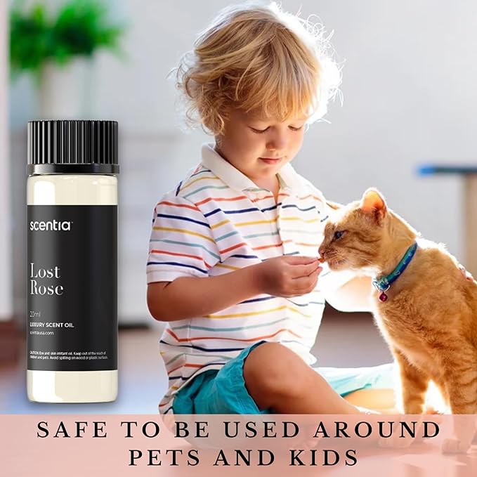 Scentia Premium Essential Oil Blend Inspired by Fairmont Hotel Scent - 20 mL 0.67 fl oz - Diffuser Oil Blend Rose, Oud Wood & Clove Notes for Aromatherapy Diffusers Humidifiers - Lost Rose